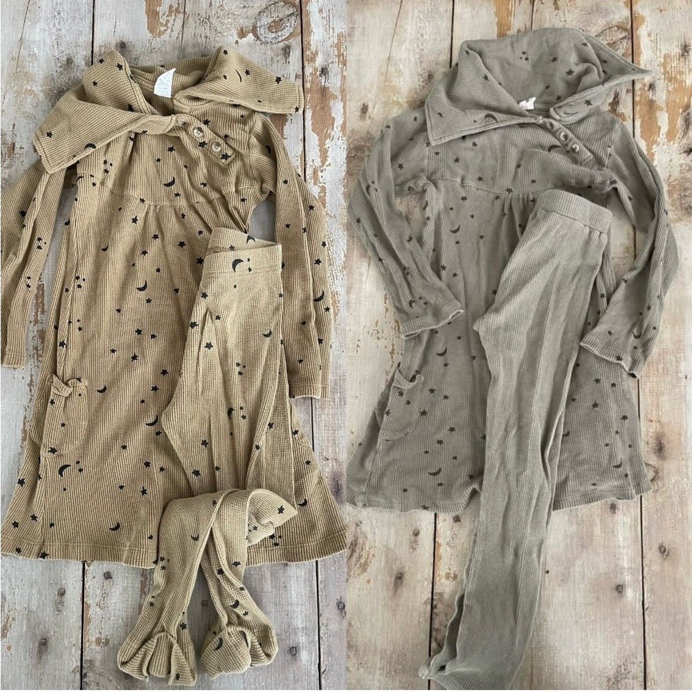 Two Kate Quinn dress/legging sets - size 8 - moon and stars